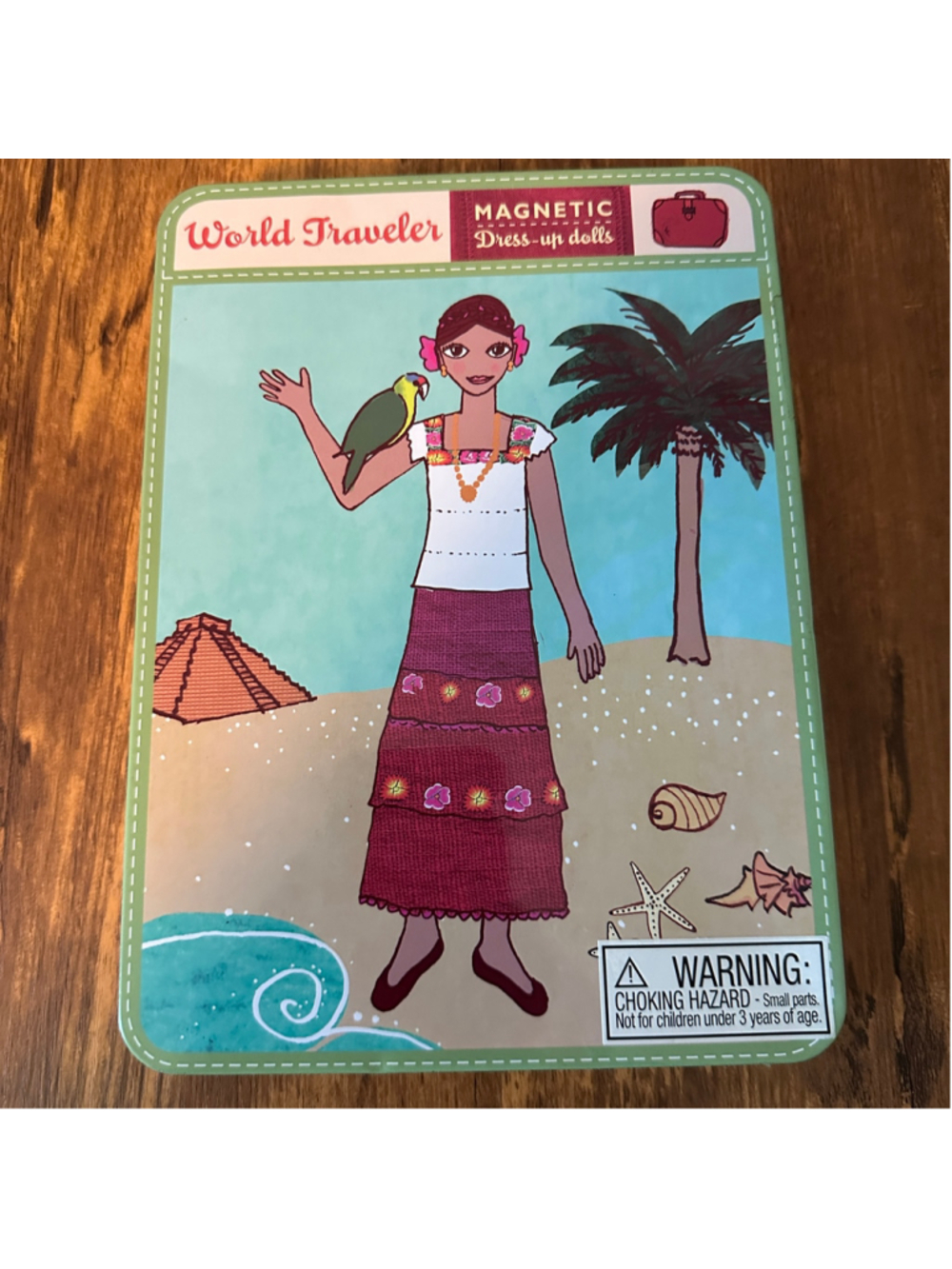 Mudpuppy World Traveler Magnetic Dress Up Doll Set Tin Clothing Accessories